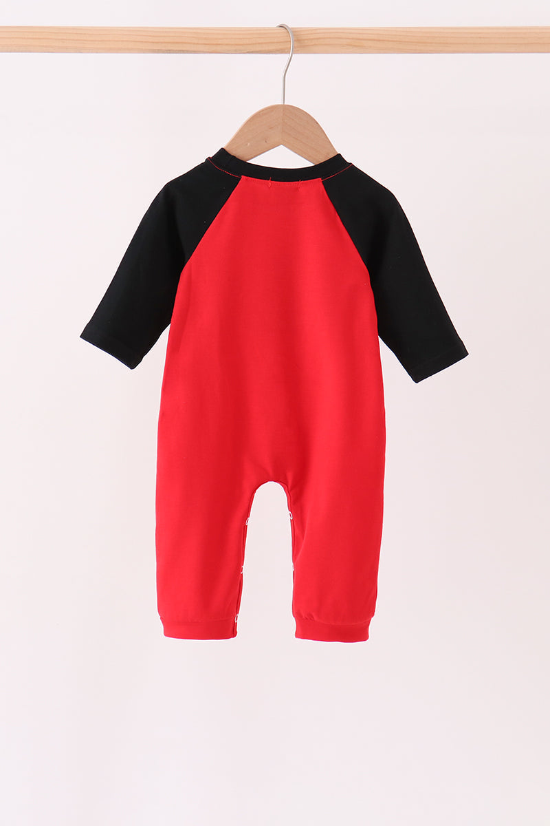 Red Santa Milk & Cookies French Knot Romper - Sweet Christmas Style for Baby Boys