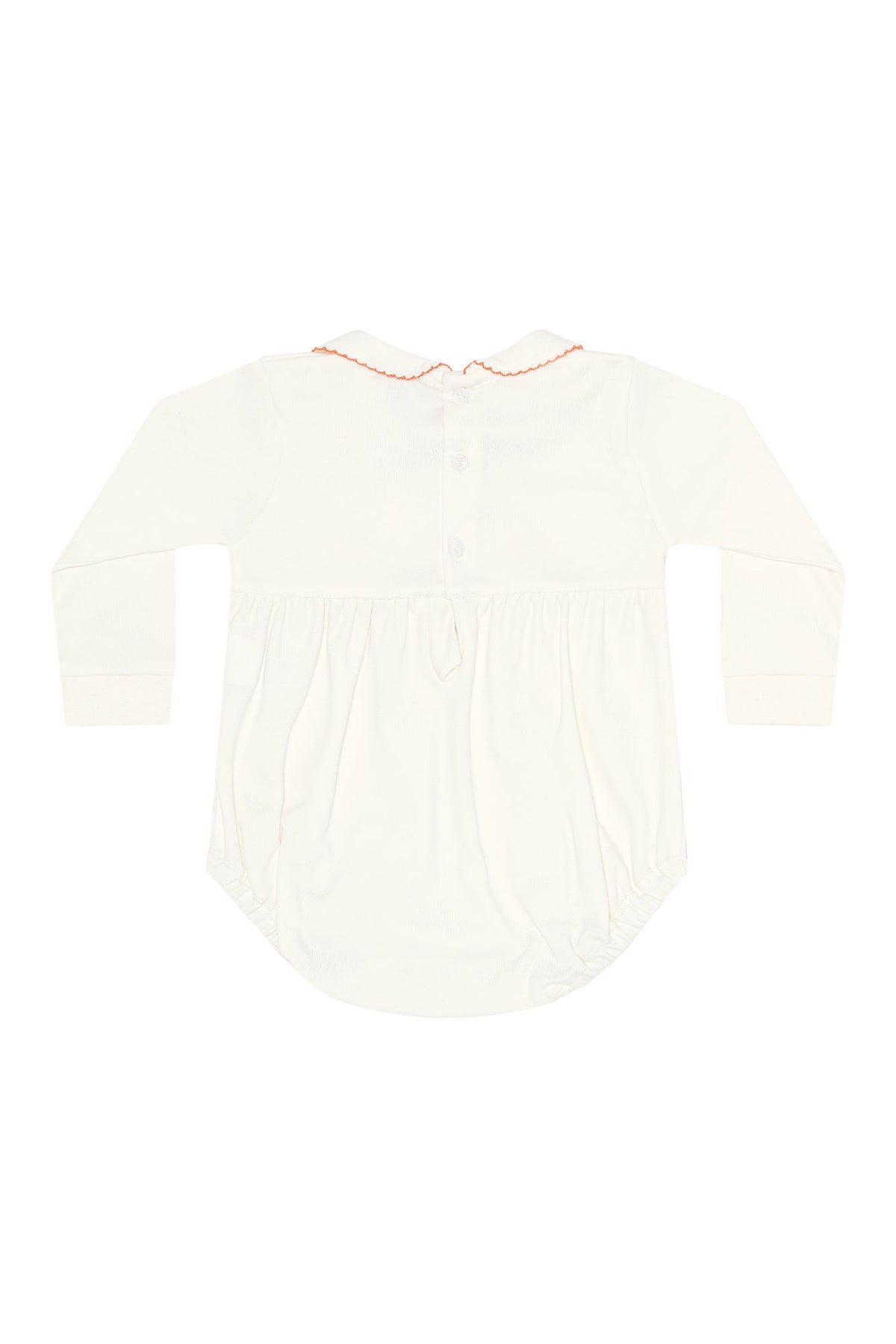 Ivory Pumpkin Patch Embroidered Bubble LS