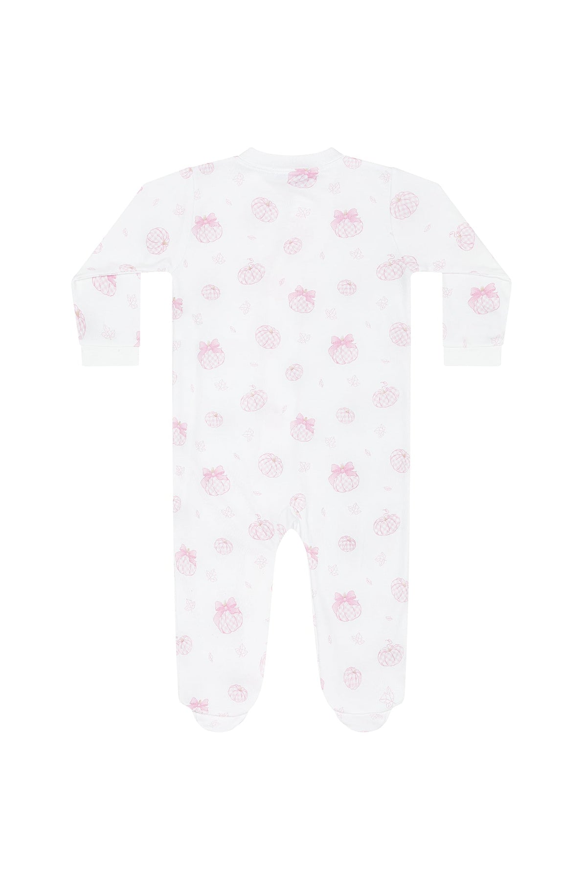 Premium Pink Pumpkin Patch Zipper Footie - Sweet Fall Cuddles for Baby Girls
