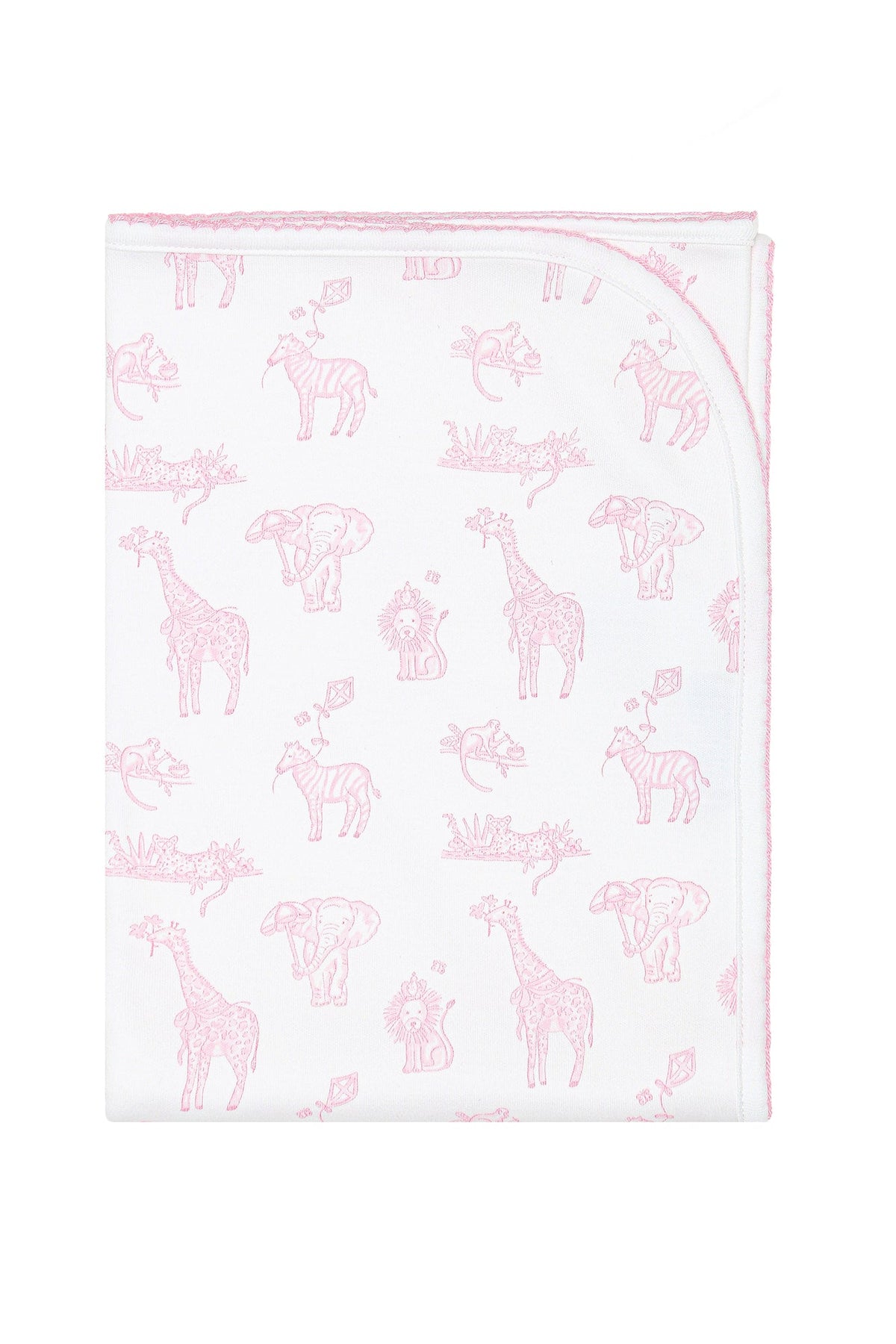 Pink Safari Receiving Blanket - Soft Baby Girl Cuddles