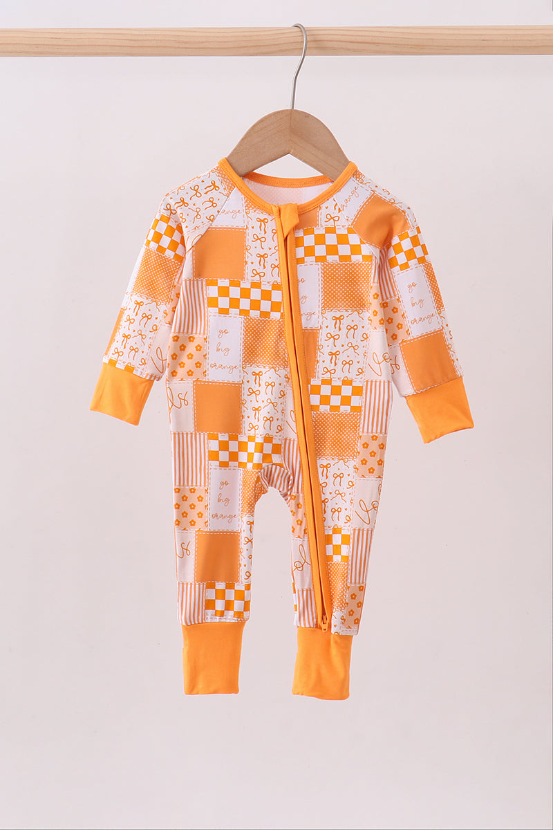 Game Day Floral Checkered Bamboo Romper