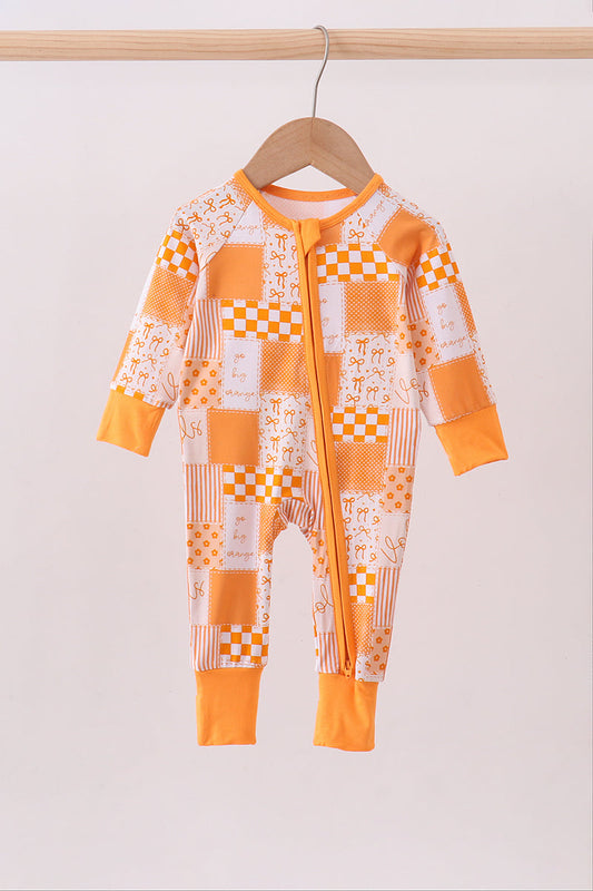 Game Day Floral Checkered Bamboo Romper