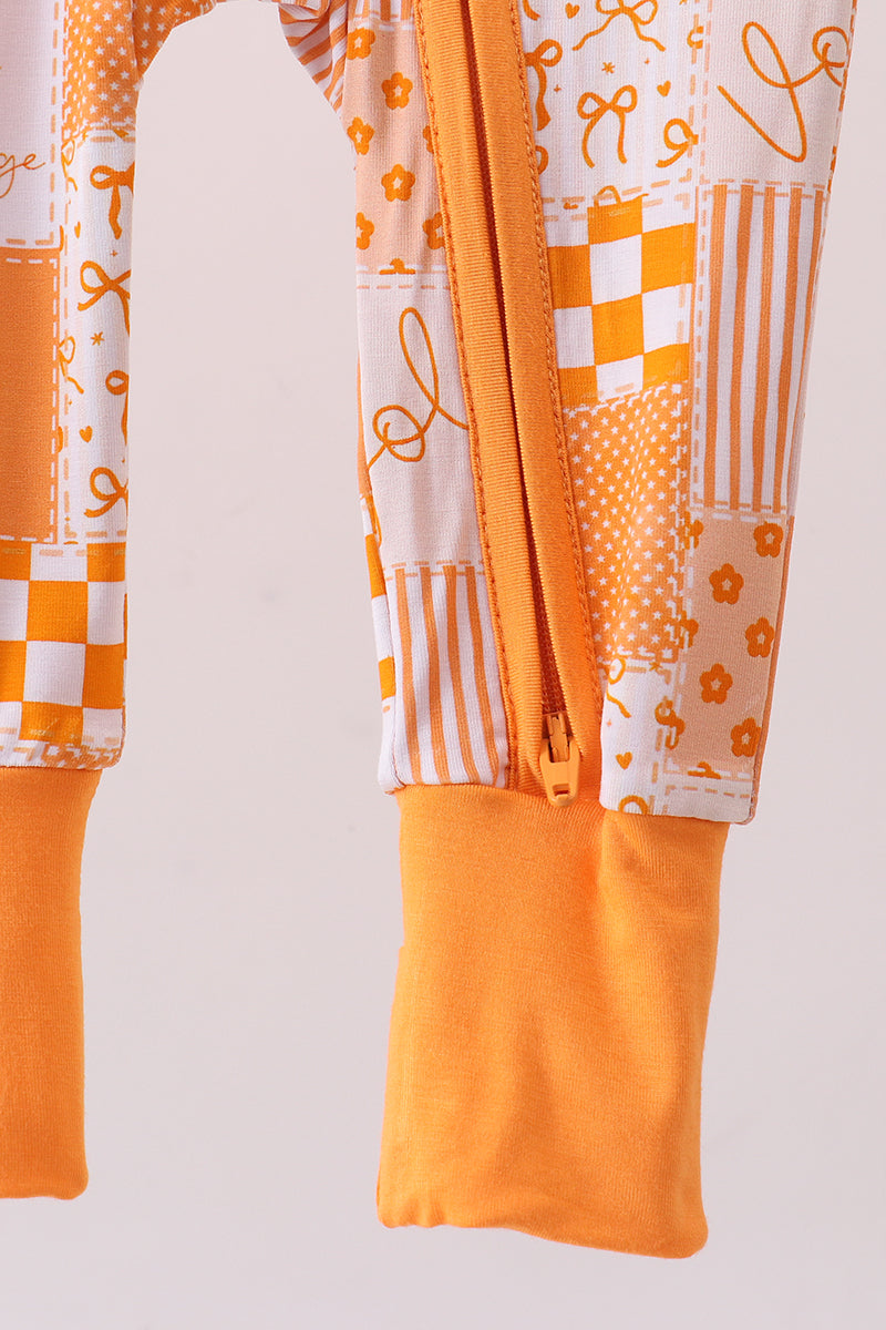 Game Day Floral Checkered Bamboo Romper