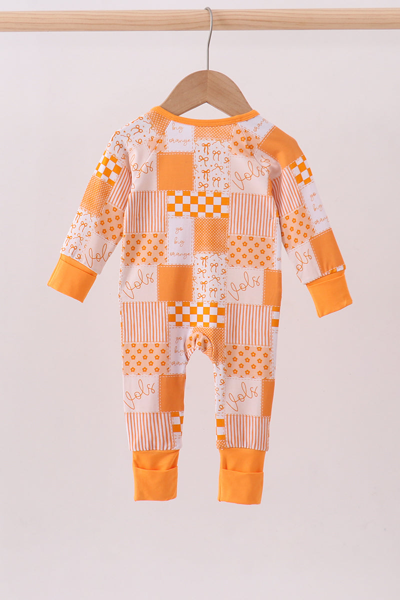 Game Day Floral Checkered Bamboo Romper