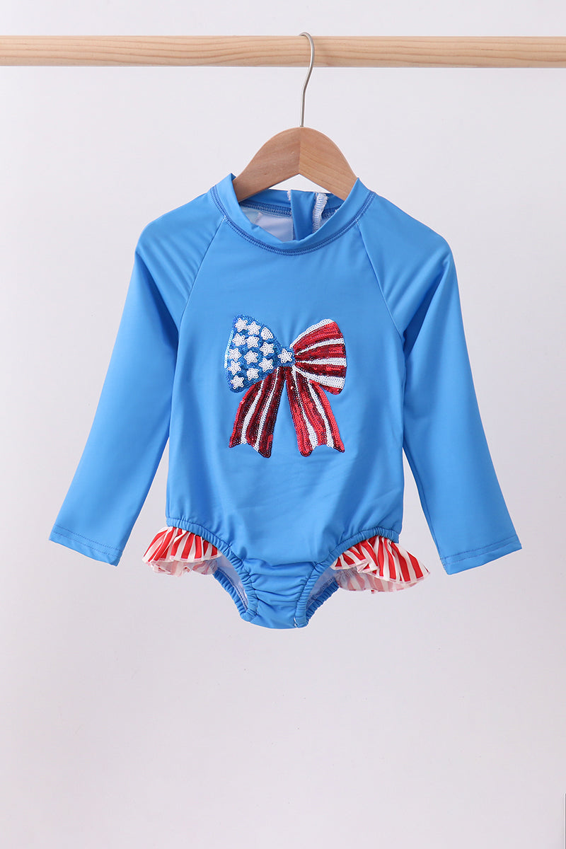 Sparkle Bow UPF 50+ Rash Guard Swimwear