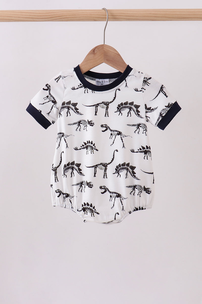 Navy Dinosaur Print Bubble Romper