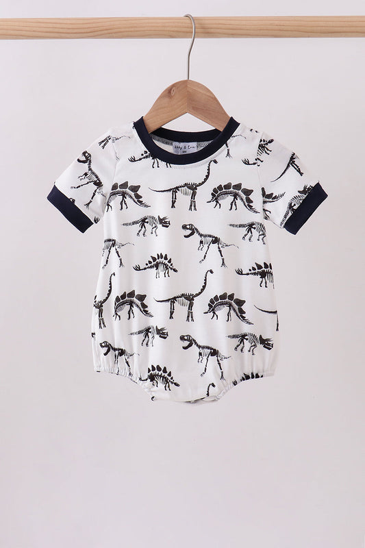 Navy Dinosaur Print Bubble Romper