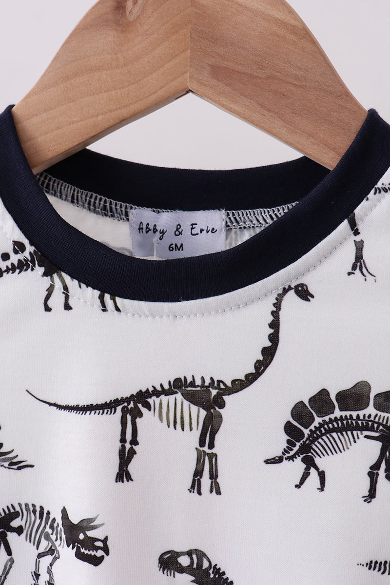 Navy Dinosaur Print Bubble Romper