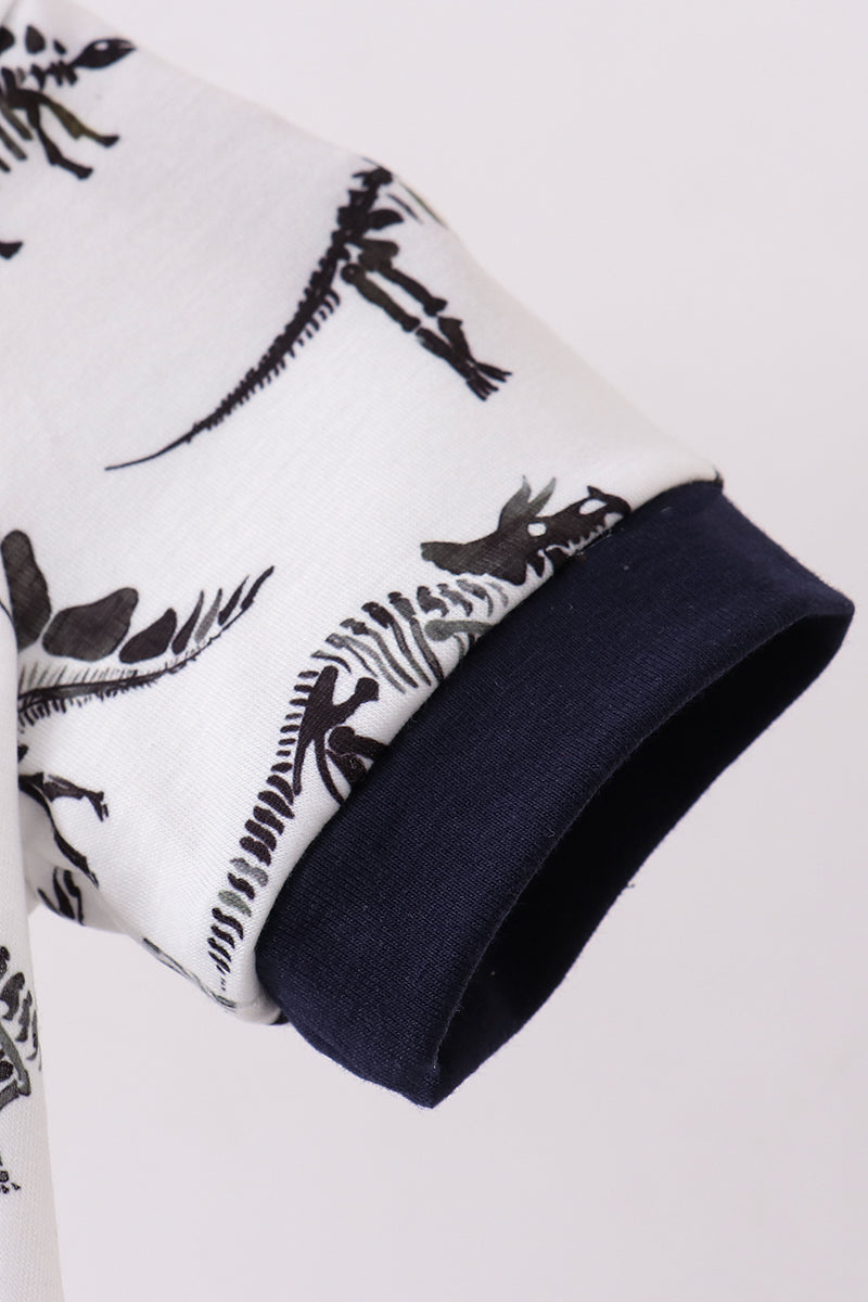 Navy Dinosaur Print Bubble Romper