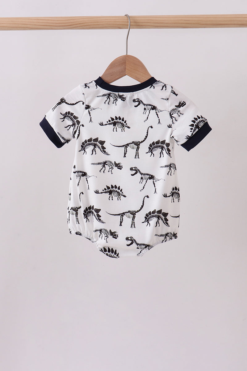 Navy Dinosaur Print Bubble Romper
