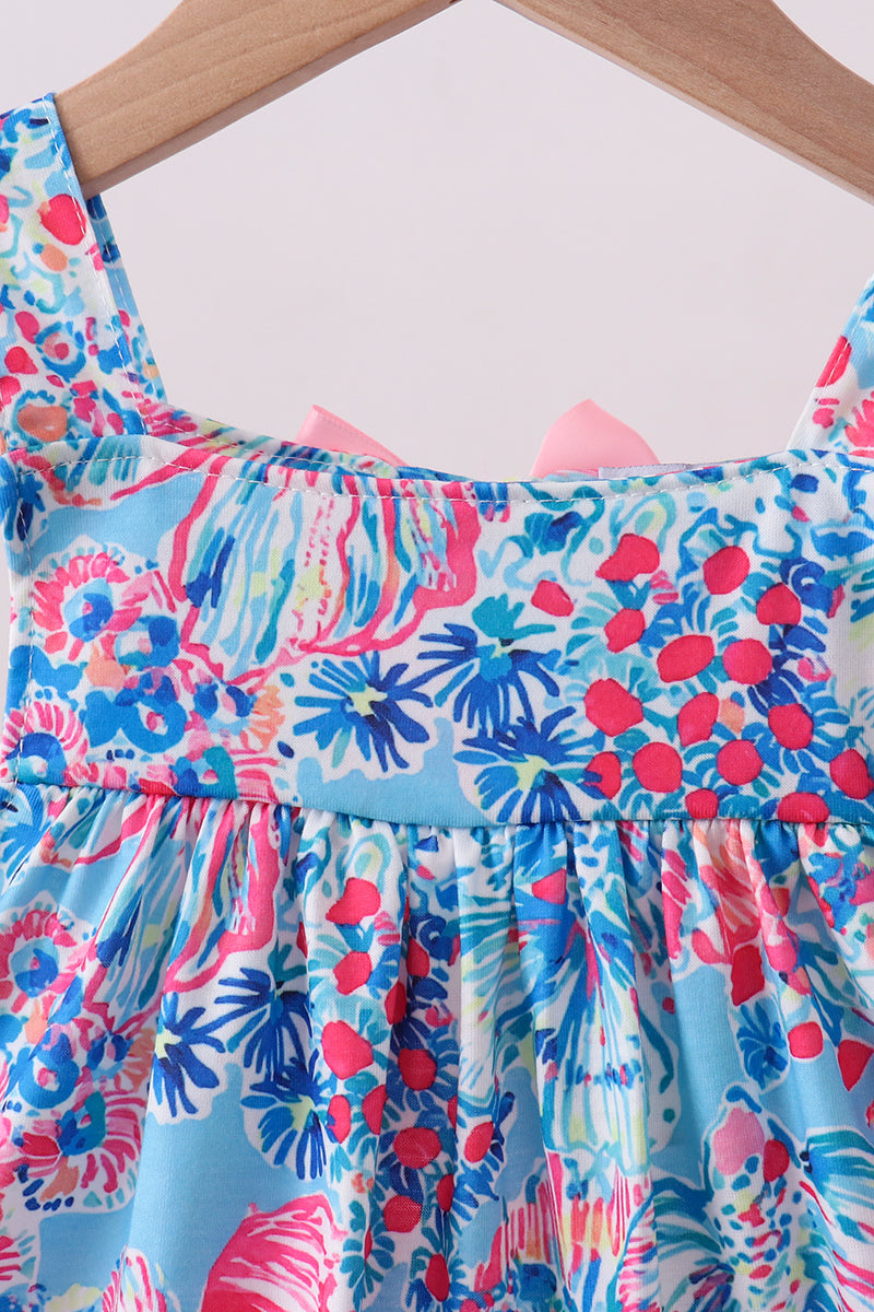 Pink Tropical Ruffle Shorts Set