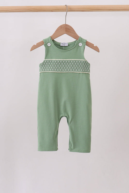 Sage Smocked Jon Jon – Classic Baby Girl Shortall