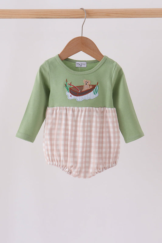 Sage Puppy Fishing Bubble - Adorable Baby Boy Look