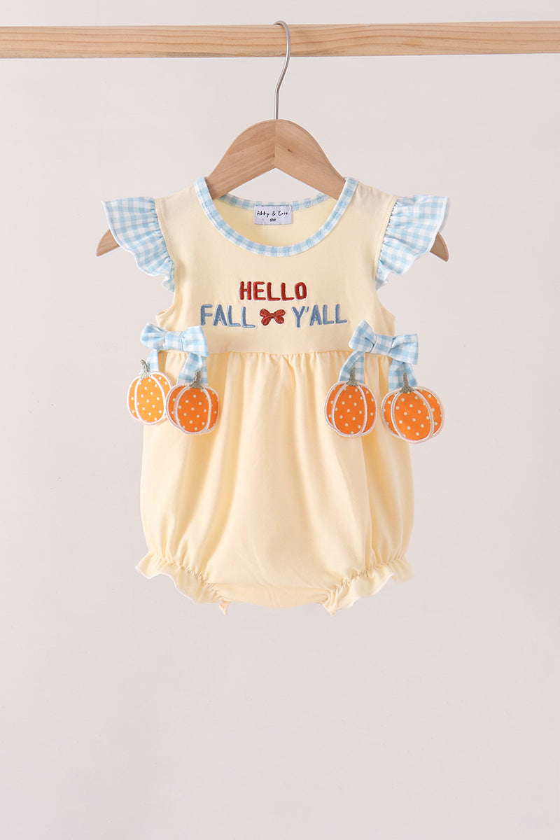 Hallo Fall Y'ALL Pumpkin Ruffle Bubble - Sweet & Soft Baby Girl Style