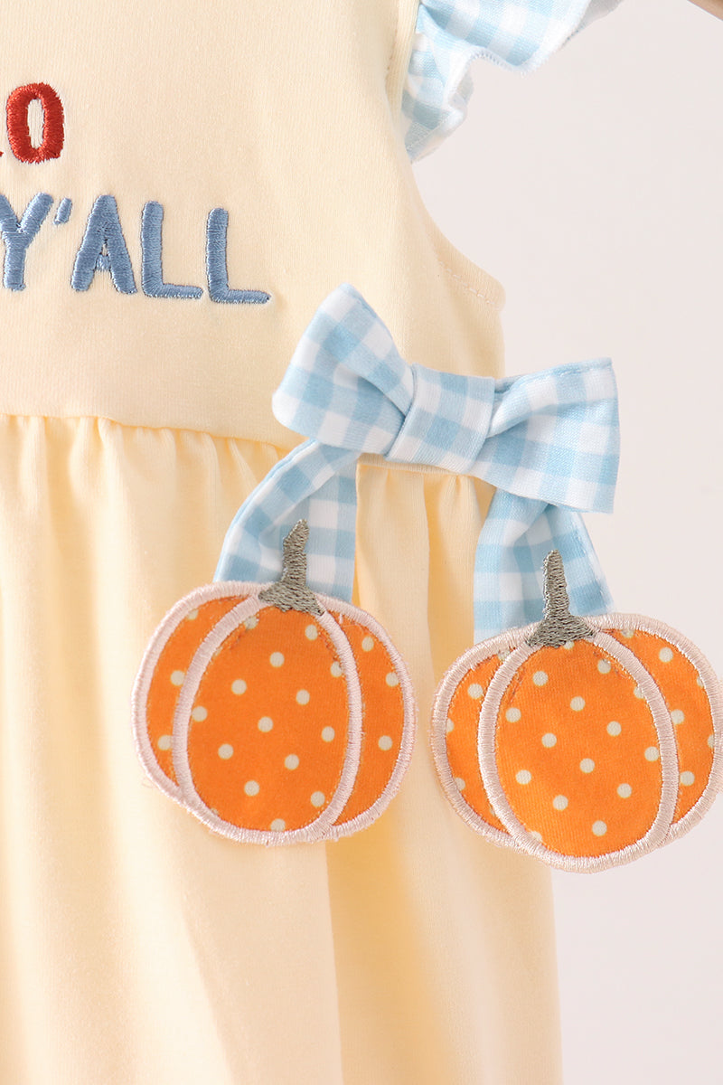 Hallo Fall Y'ALL Pumpkin Ruffle Bubble - Sweet & Soft Baby Girl Style