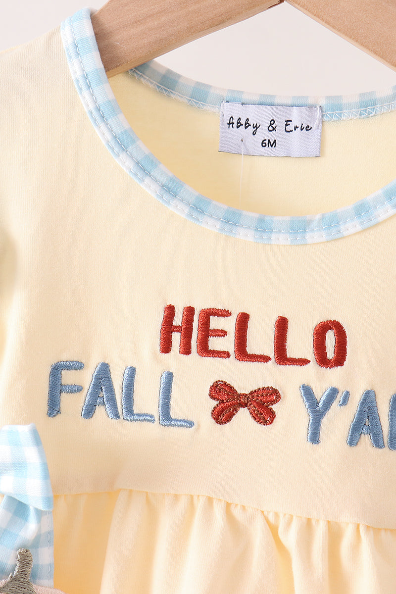 Hallo Fall Y'ALL Pumpkin Ruffle Bubble - Sweet & Soft Baby Girl Style