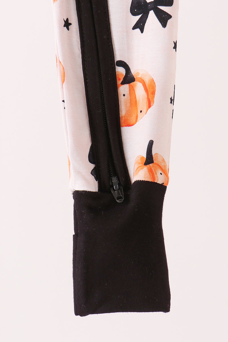 Bow Pumpkin Bamboo Romper - Sweet Fall Style for Little Ones