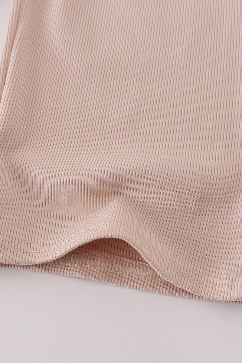 Cream Mini French Knot Pants Set