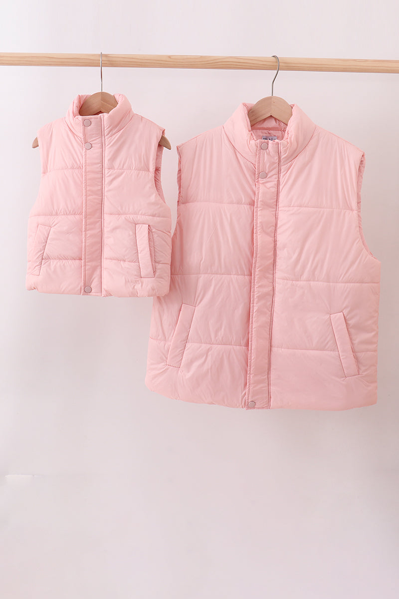 Pink Mom & Me Puffer Vest Set