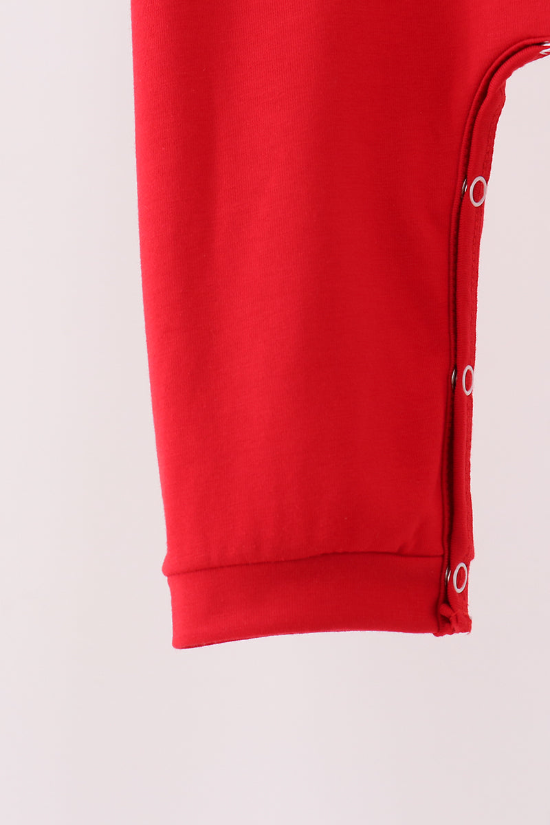 Red Santa Milk & Cookies French Knot Romper - Sweet Christmas Style for Baby Boys