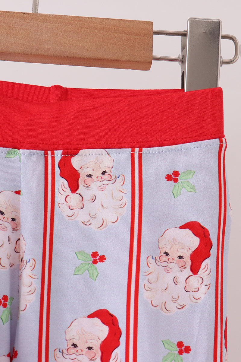 Blue Santa Claus Bamboo Pajama Set - Sweet Christmas Comfort for Little Boys