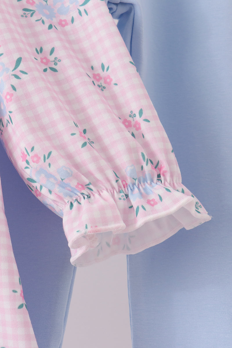 Pink Floral Bow Pants Set - Sweet Style for Girls
