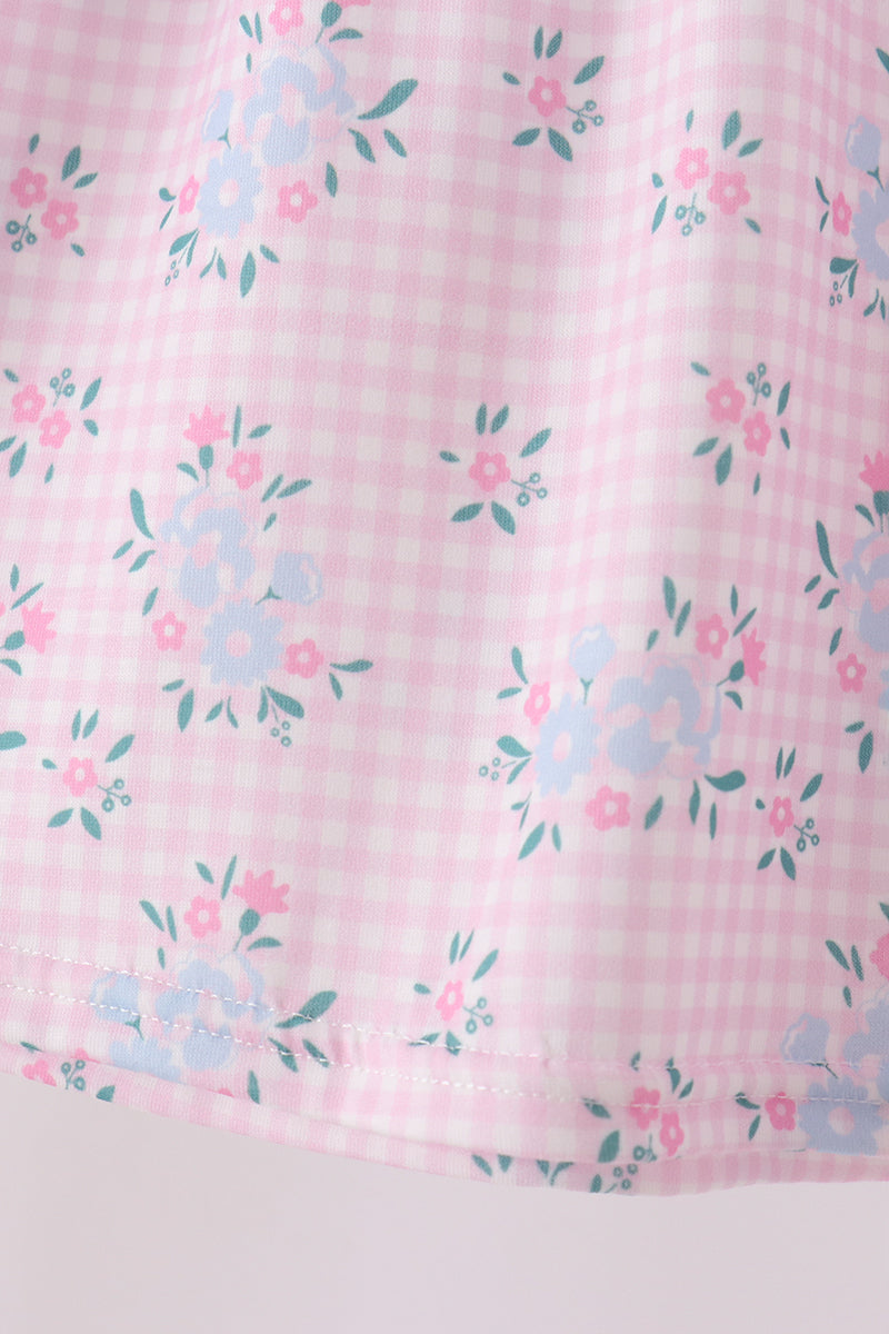 Pink Floral Bow Pants Set - Sweet Style for Girls