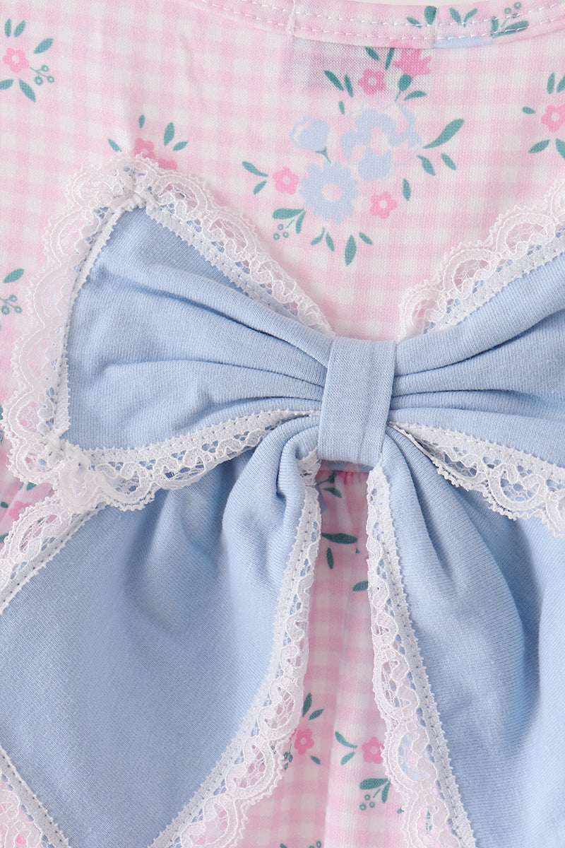 Pink Floral Bow Bloomer Set - Sweet Everyday Style for Girls