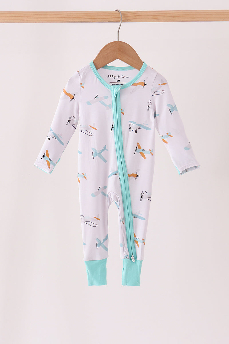 Airplane Bamboo Zipper Romper - Sweet Everyday Adventures for Baby Boys