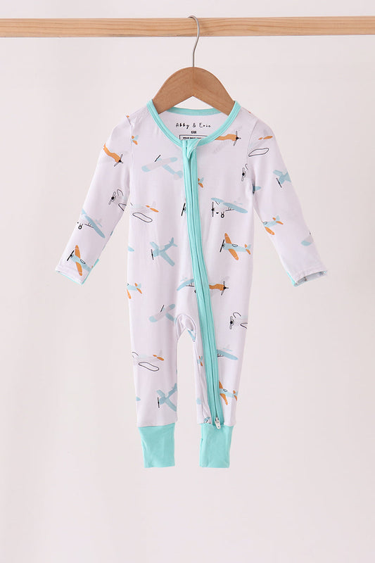 Airplane Bamboo Zipper Romper - Sweet Everyday Adventures for Baby Boys