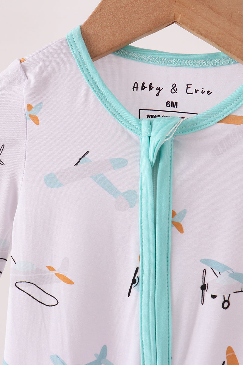 Airplane Bamboo Zipper Romper - Sweet Everyday Adventures for Baby Boys