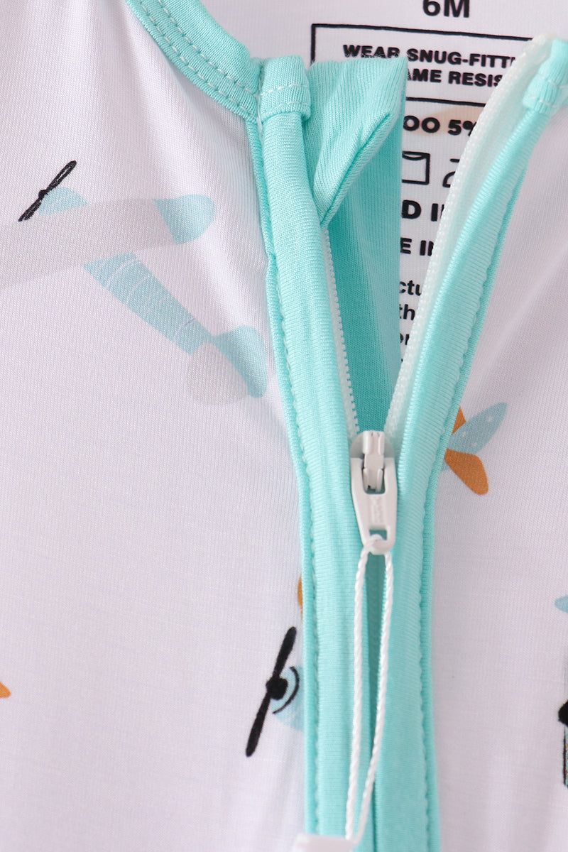 Airplane Bamboo Zipper Romper - Sweet Everyday Adventures for Baby Boys