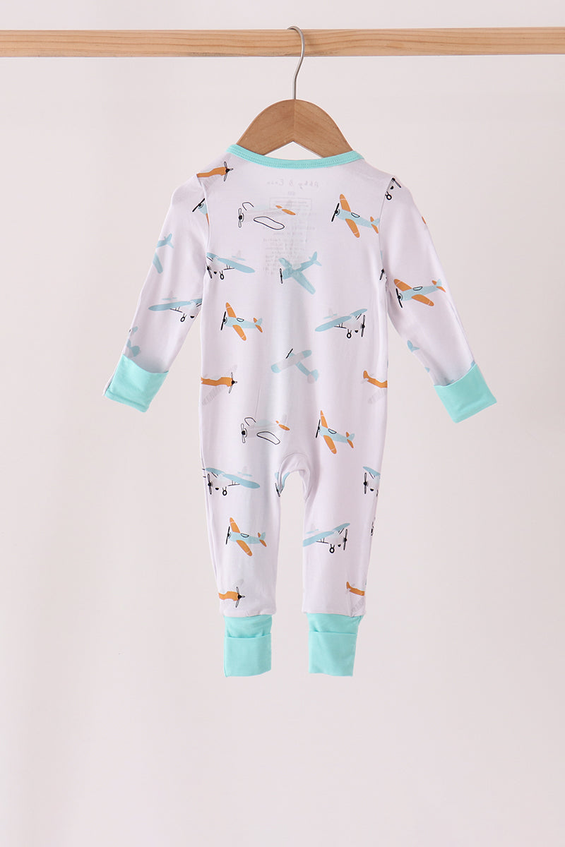 Airplane Bamboo Zipper Romper - Sweet Everyday Adventures for Baby Boys