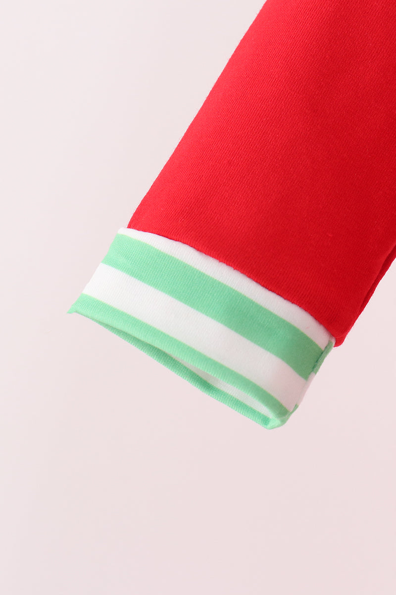 Red Gingerbread Christmas Tree Embroidered Romper - Sweet Holiday Style for Baby Boys