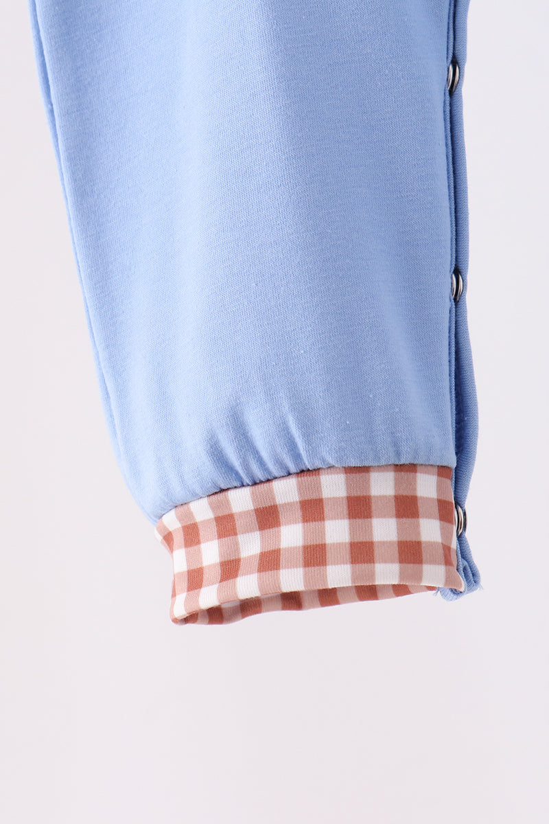 Blue Santa Milk & Cookies Embroidered Romper - Sweet Christmas Style for Baby Boys