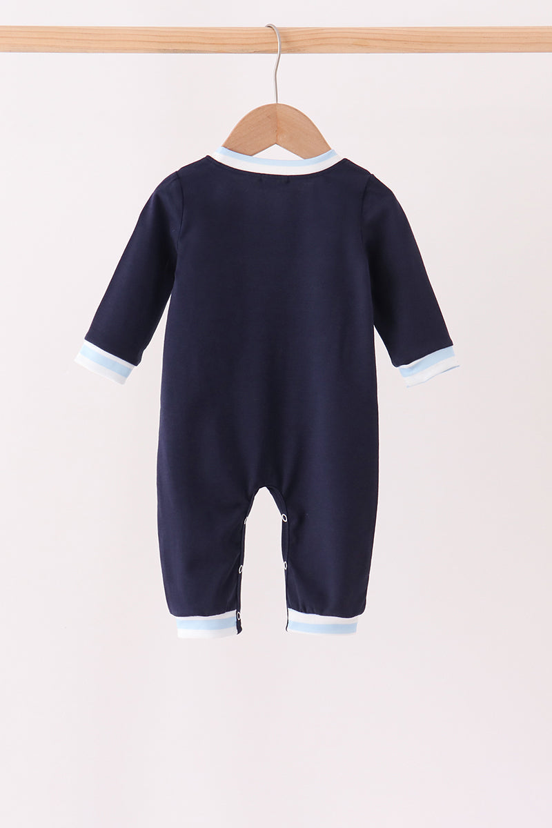 Navy Airplane Embroidered Romper - Sweet Everyday Adventures for Baby Boys