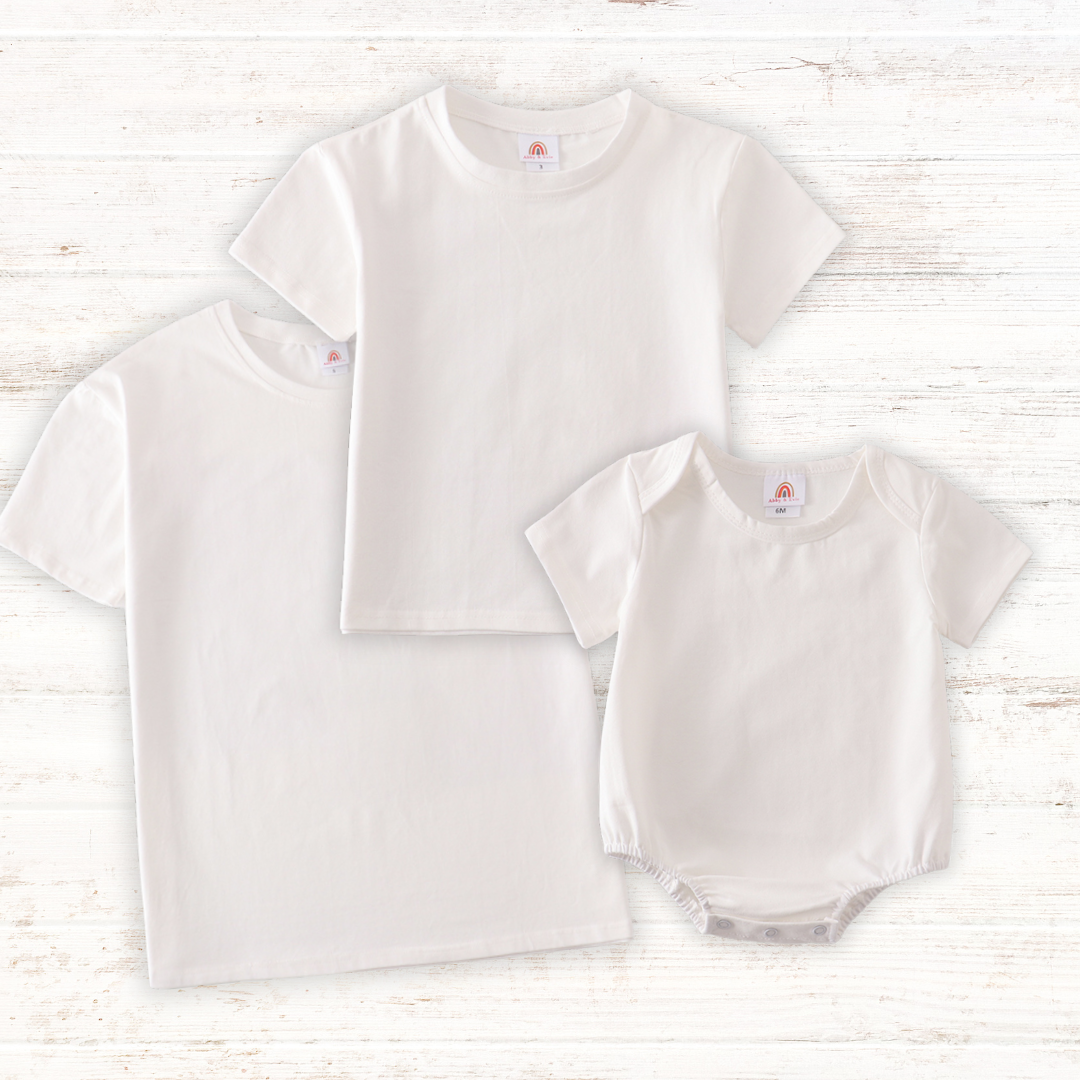 Cream Basic Family Matching Tee Collection
