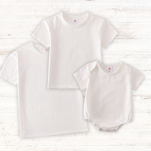 Cream Basic Family Matching Tee Collection