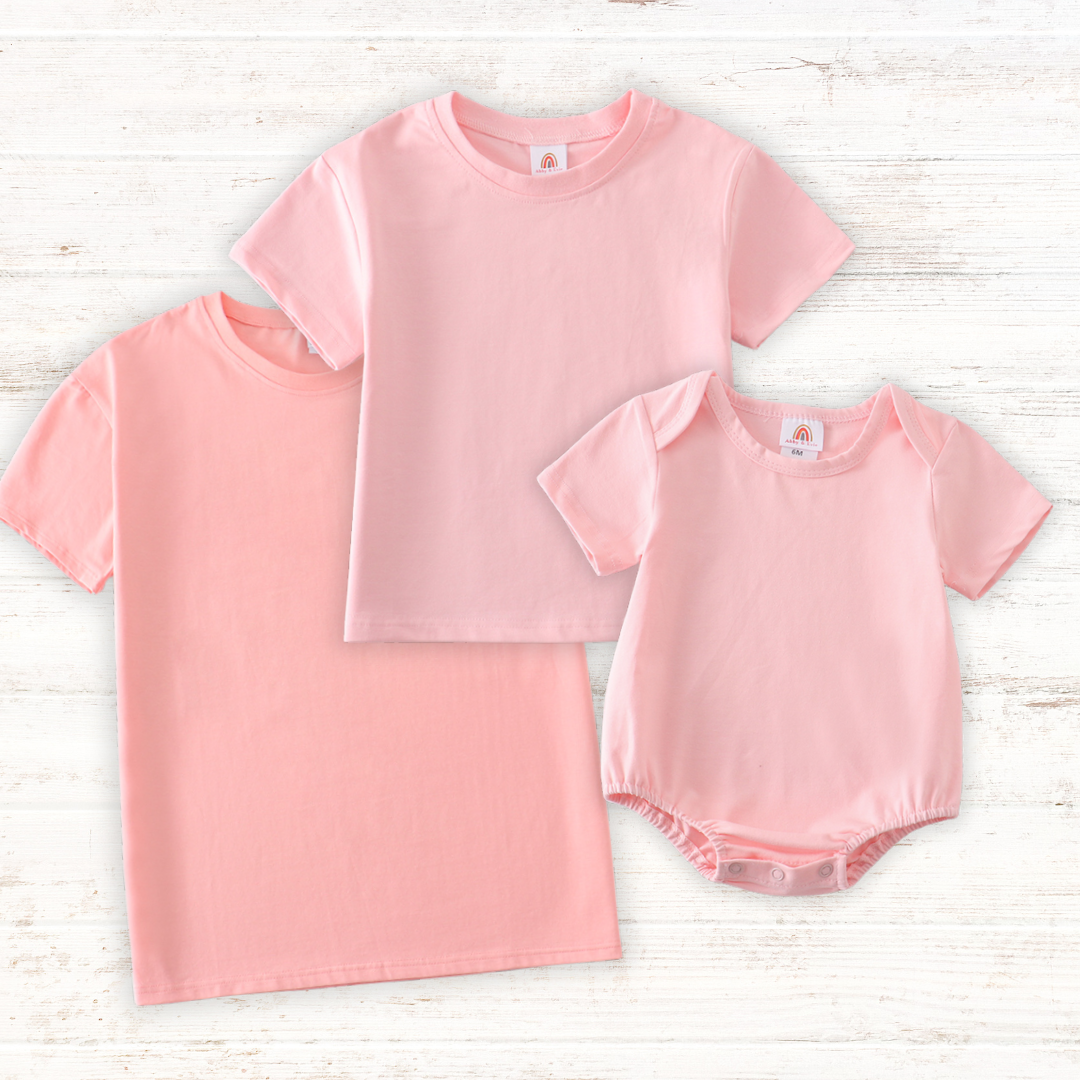 Pink Basic Family Matching Tee Collection