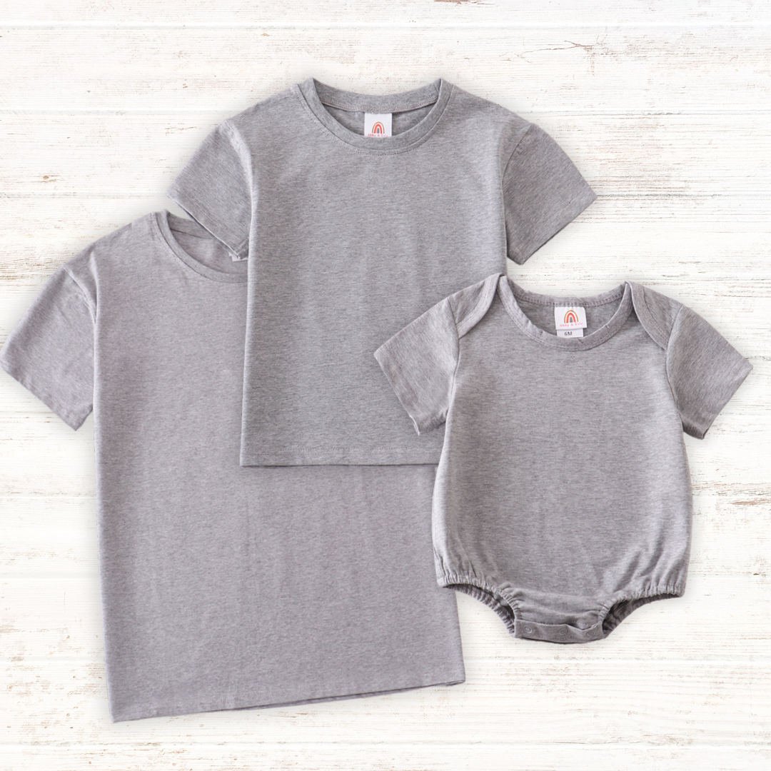 Gray Basic Family Matching Tee Collection