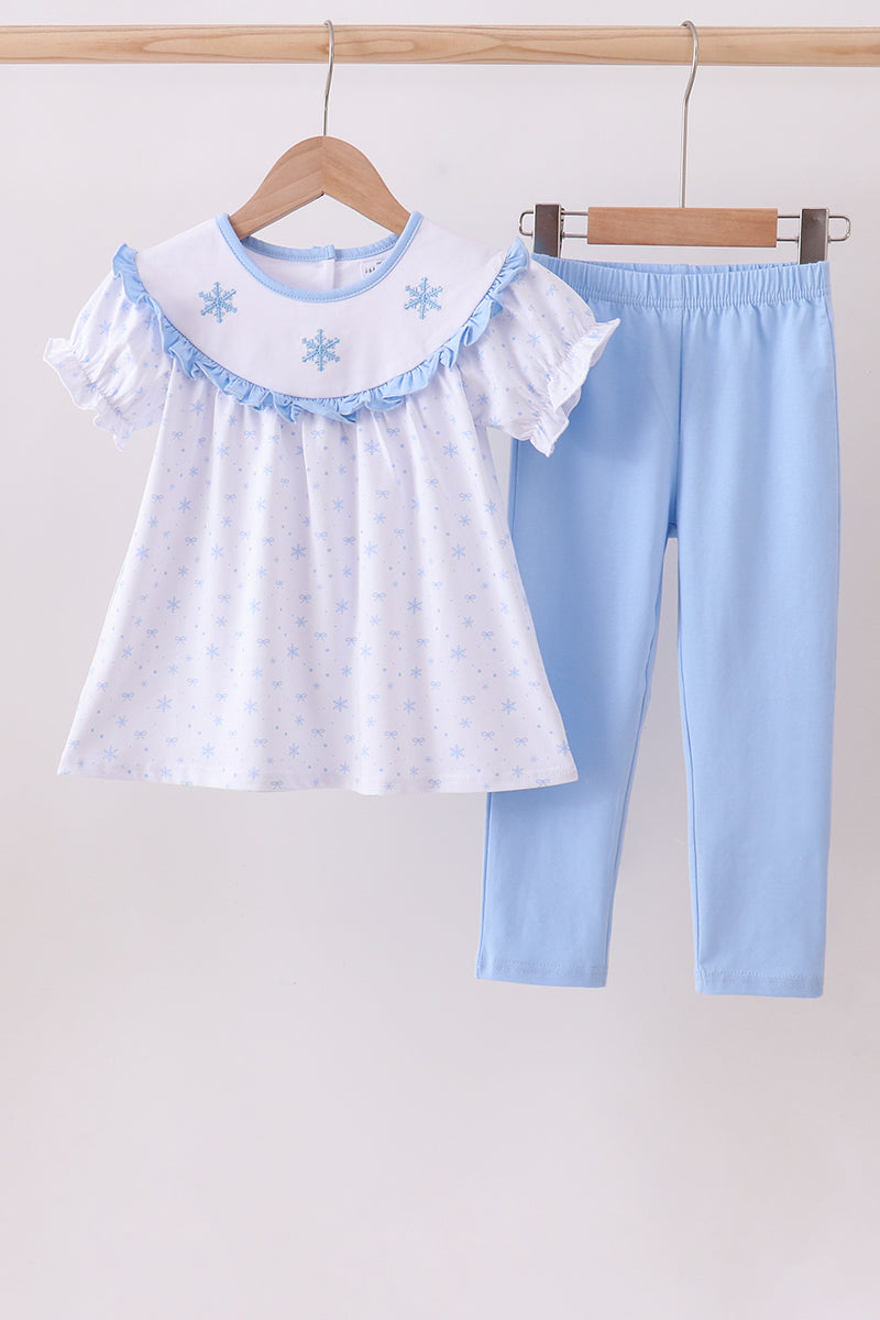 Premium Blue Snow Bow Pants Set