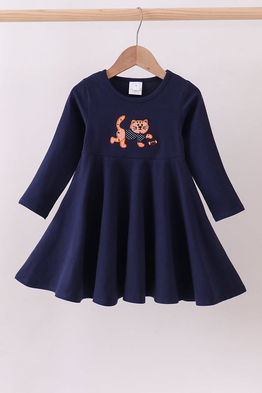 Premium Navy Auburn Tiger Applique Dress