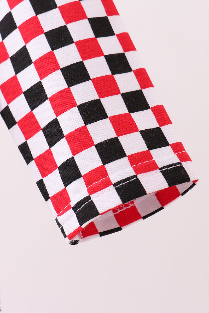 Red Check Georgia Dog Bubble Outfit