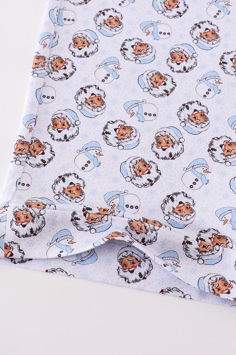 Blue Santa Print Men's Pajama Pants - Cozy Christmas Nights