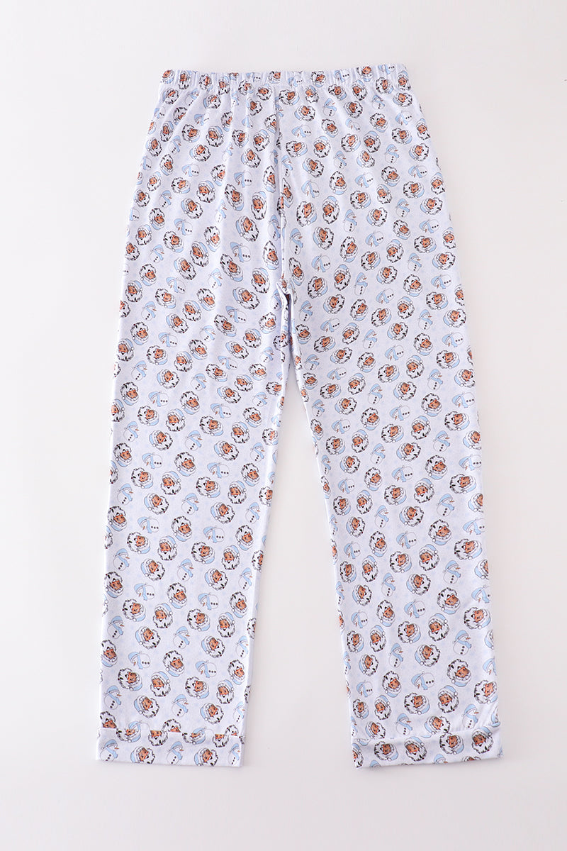 Blue Santa Print Men's Pajama Pants - Cozy Christmas Nights