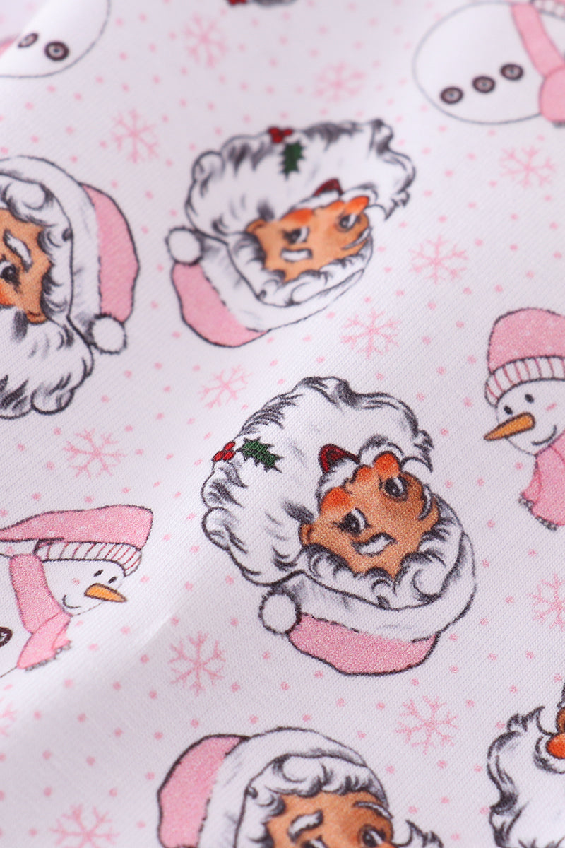 Pink Santa Print Women's Pajama Pants - Cozy Christmas Nights
