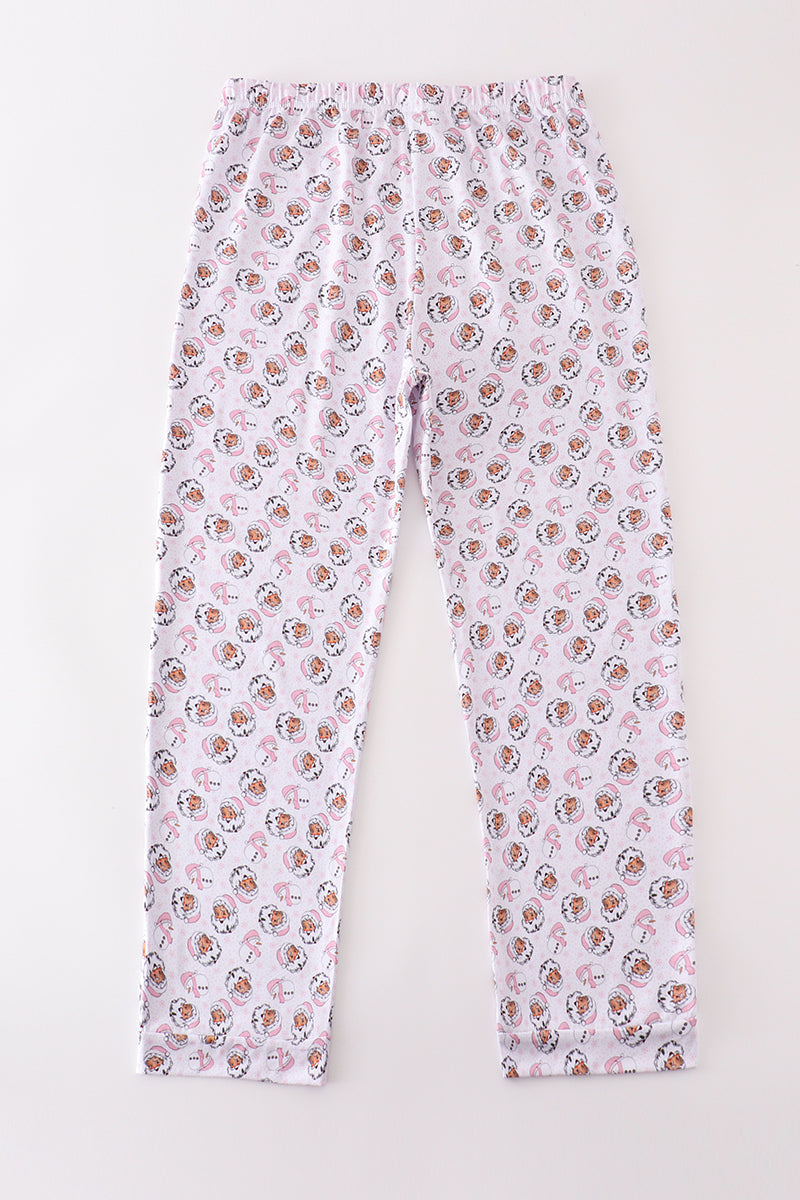Pink Santa Print Women's Pajama Pants - Cozy Christmas Nights