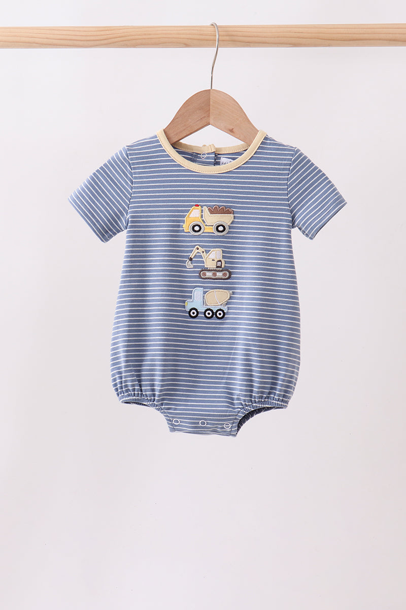 Blue Stripe Adventure Bubble Romper