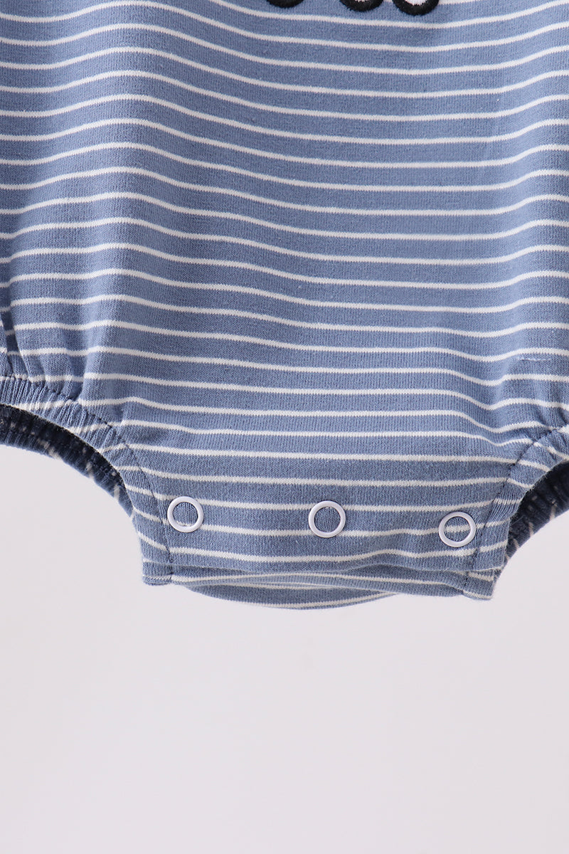 Blue Stripe Adventure Bubble Romper