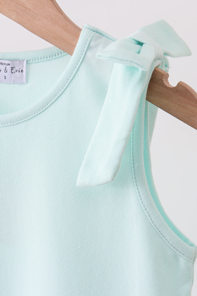 Mint Scalloped Bow Dress – Sweet & Feminine Girls Style